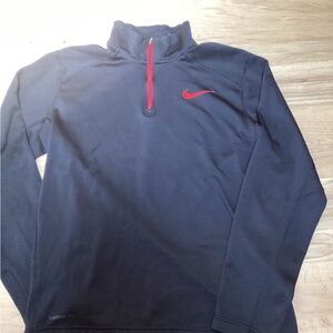 Nike Men's Black Pullover with Red Accents